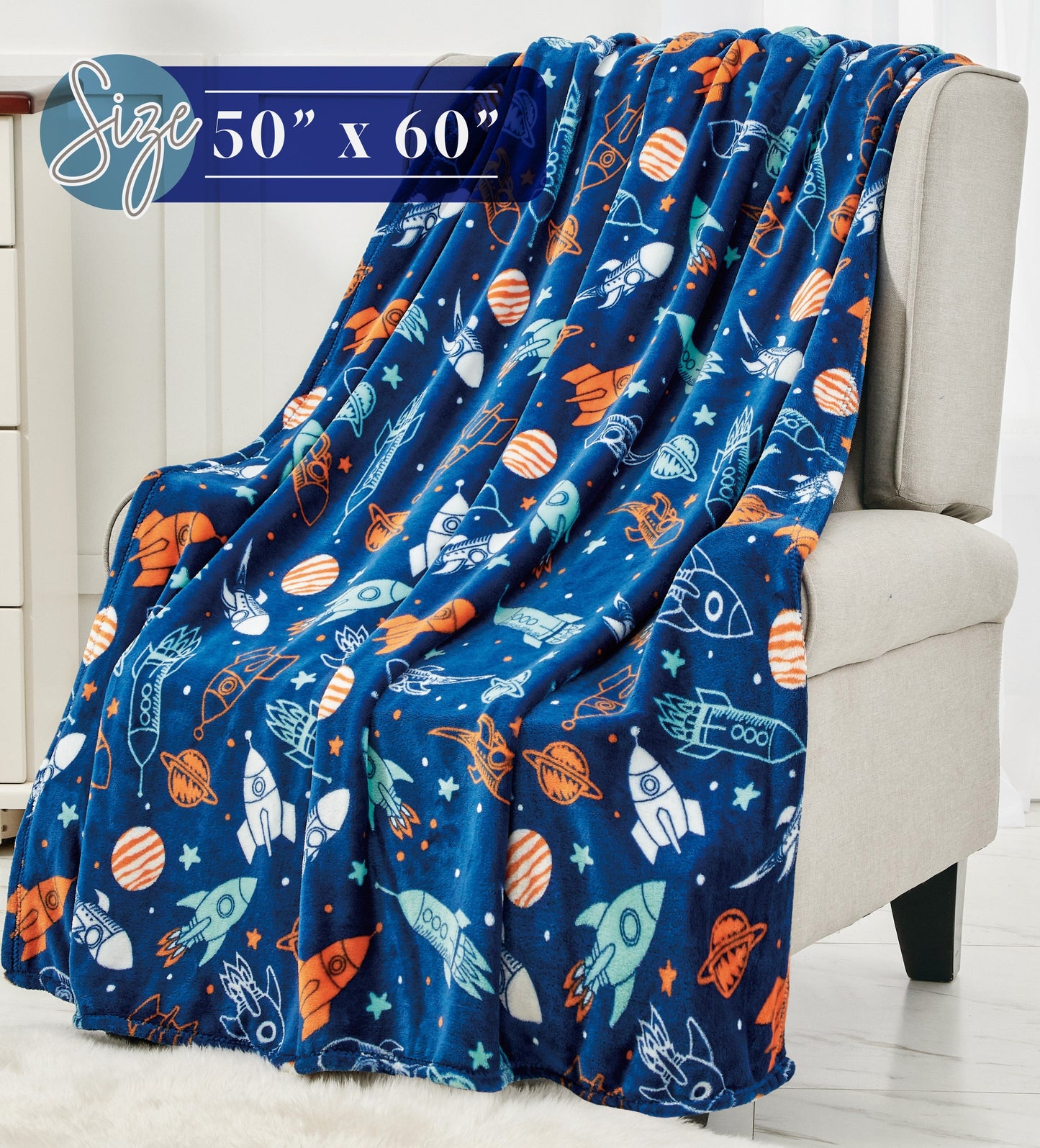 Luxury Bedding Outlet 50 x 60 inches Printed Throw Blanket