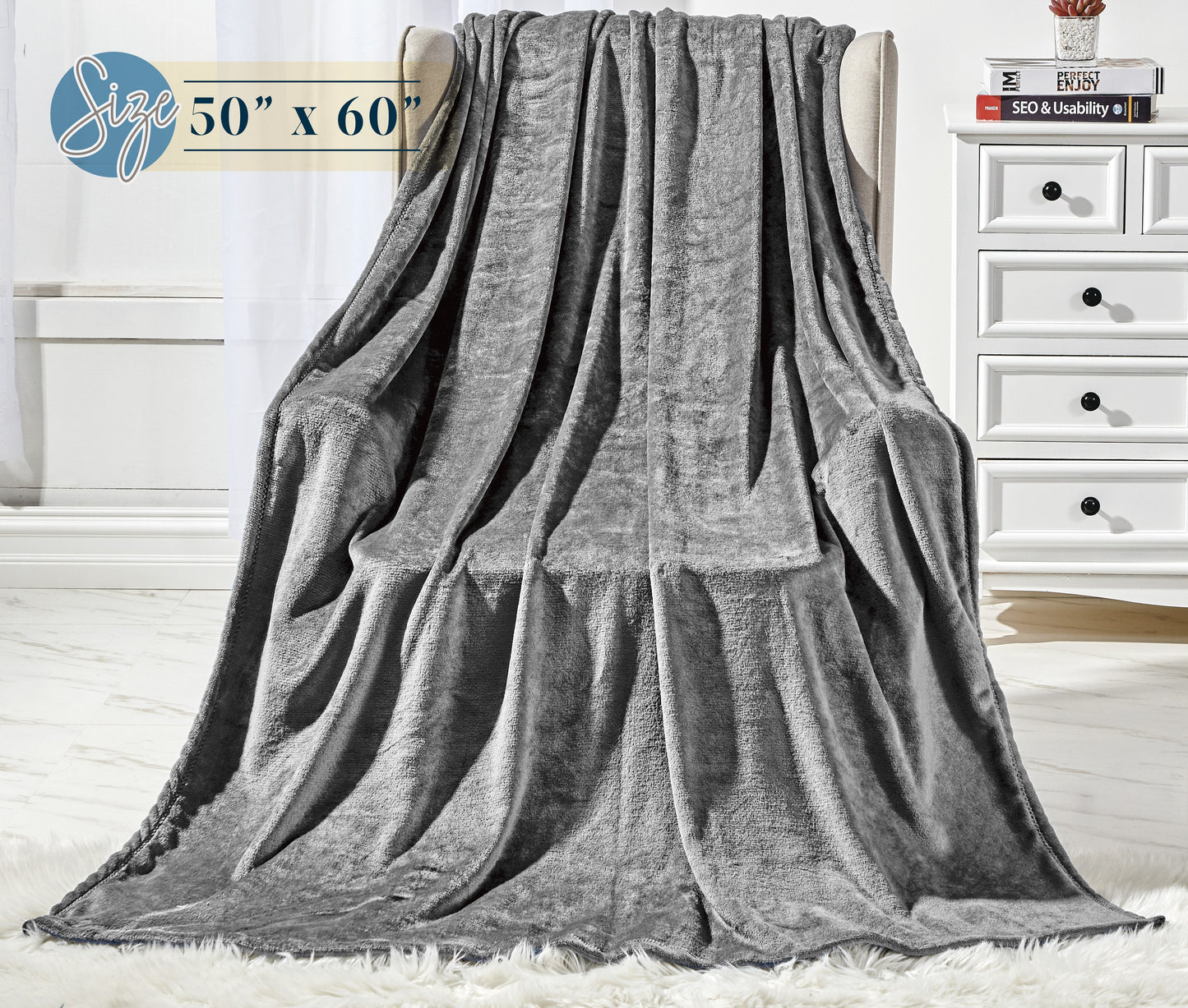 Luxury Bedding Outlet 50 x 60 inches Printed Throw Blanket