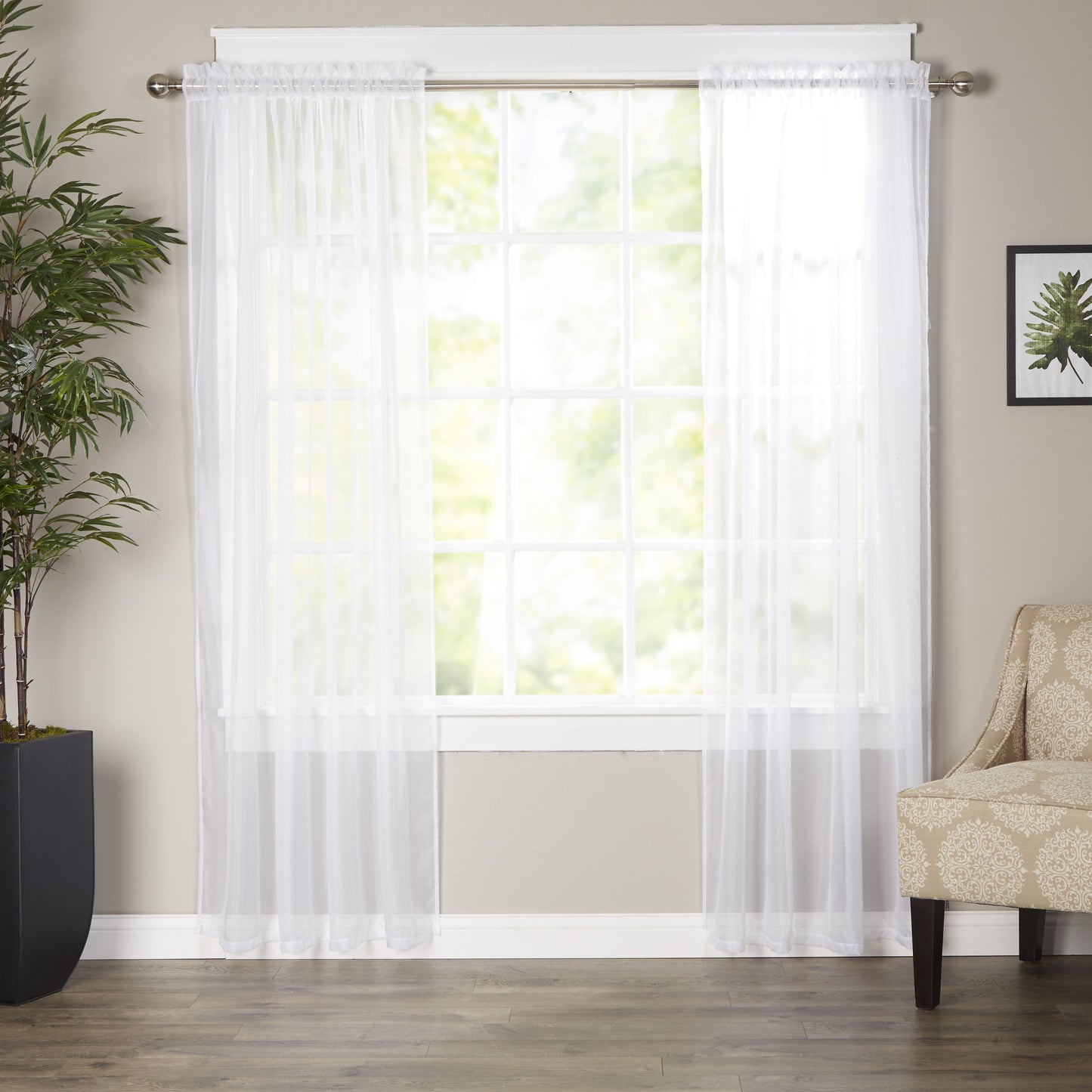 Luxury Bedding Outlet Sheer Rod Pocket Curtain Panels