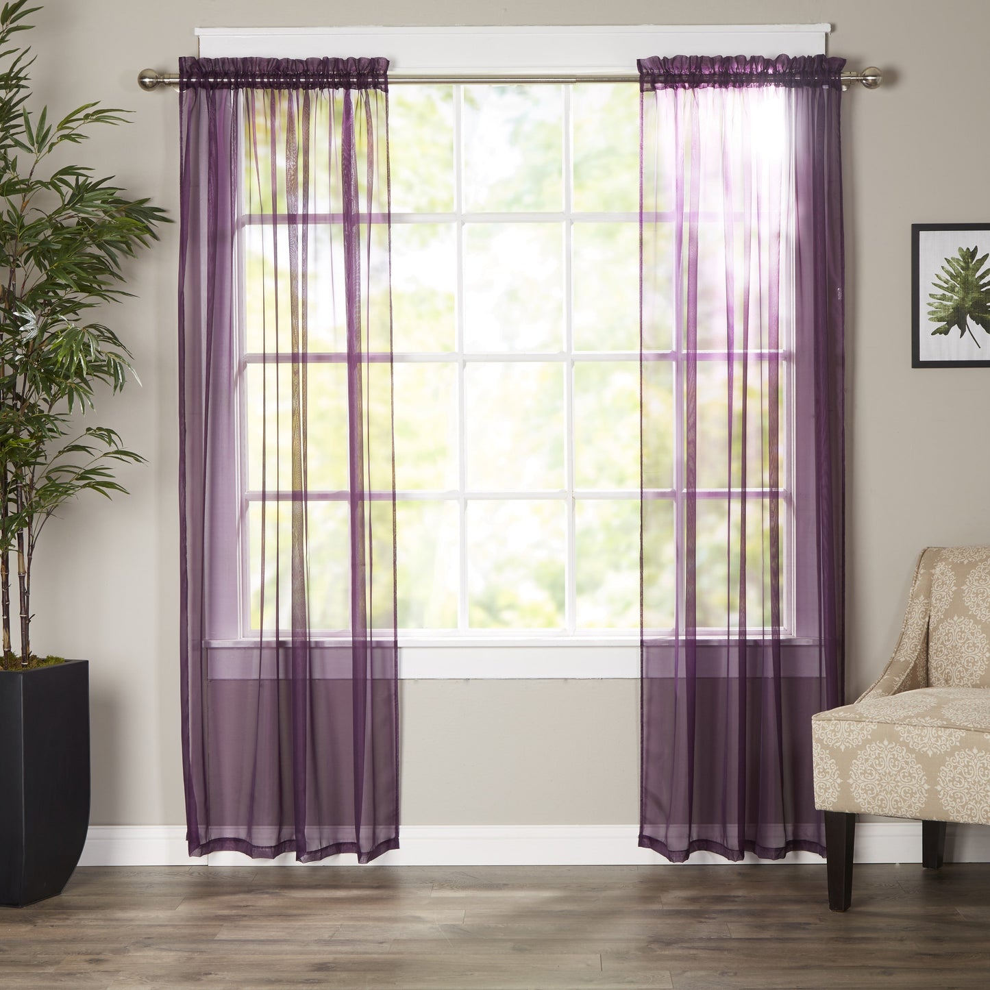 Luxury Bedding Outlet Sheer Rod Pocket Curtain Panels