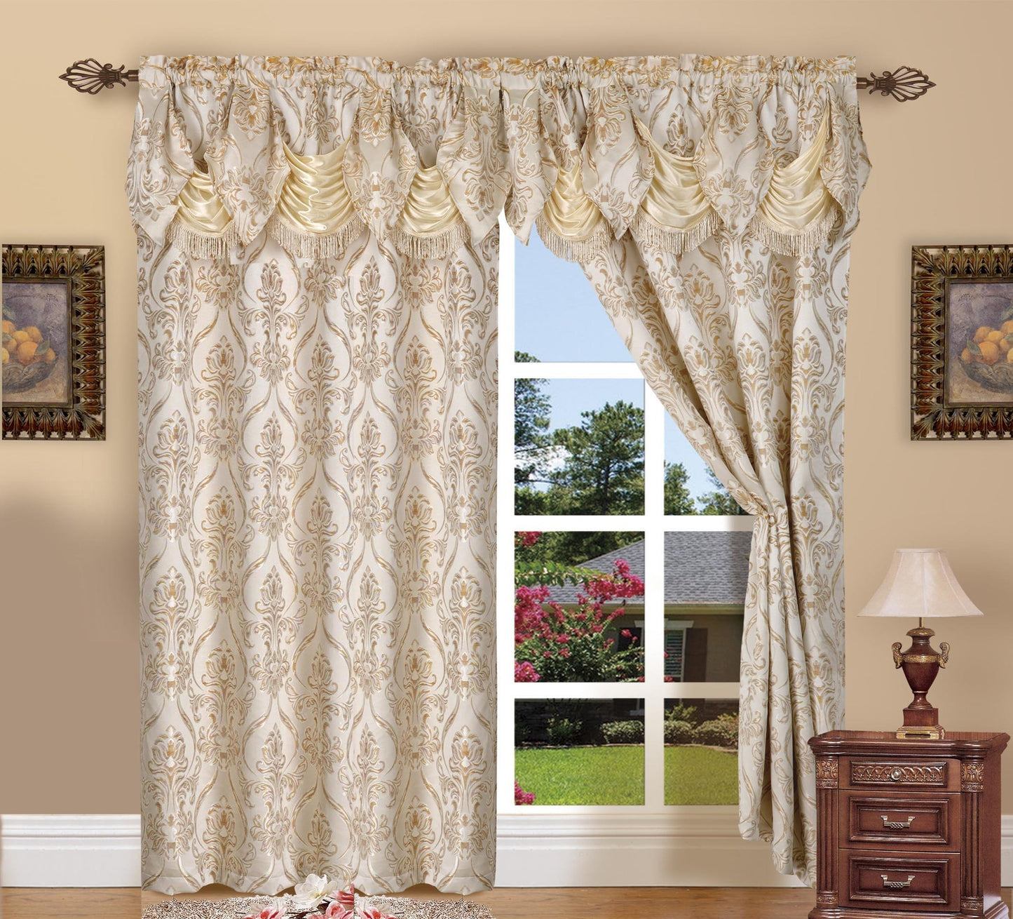 Luxury Bedding Outlet Penelope Jacquard Look Curtain Panels