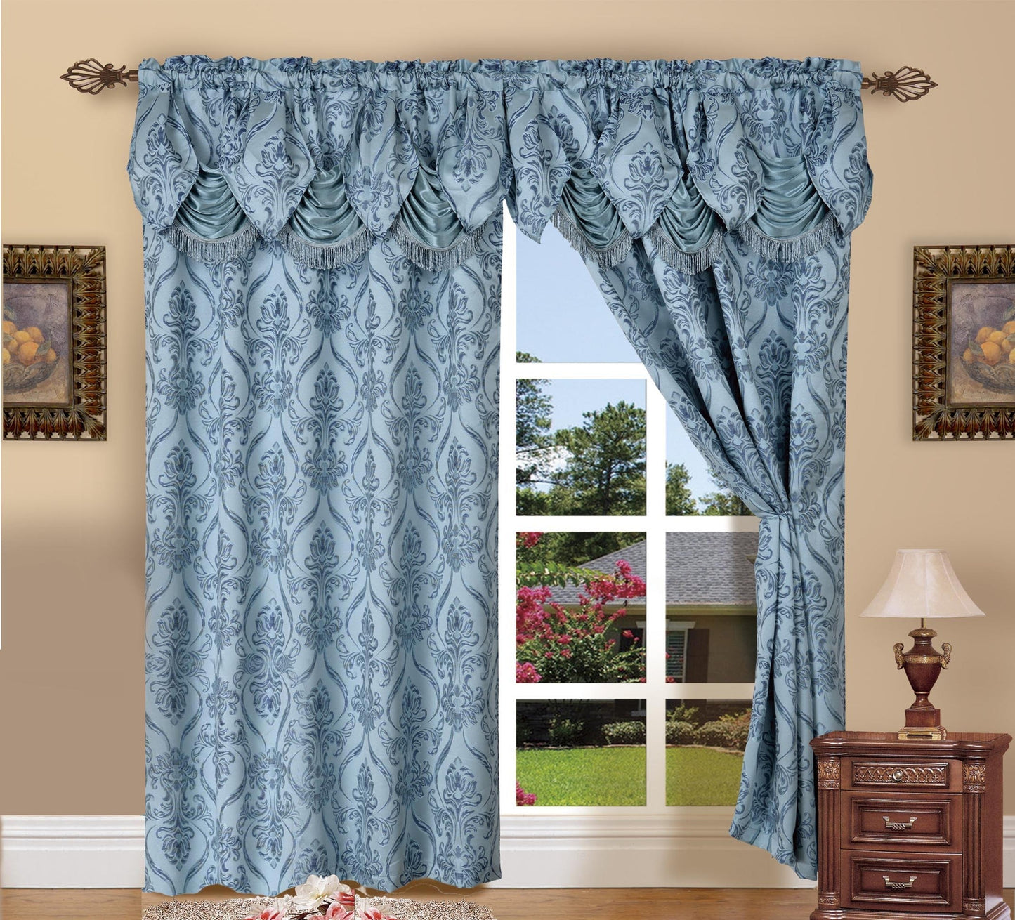 Luxury Bedding Outlet Penelope Jacquard Look Curtain Panels