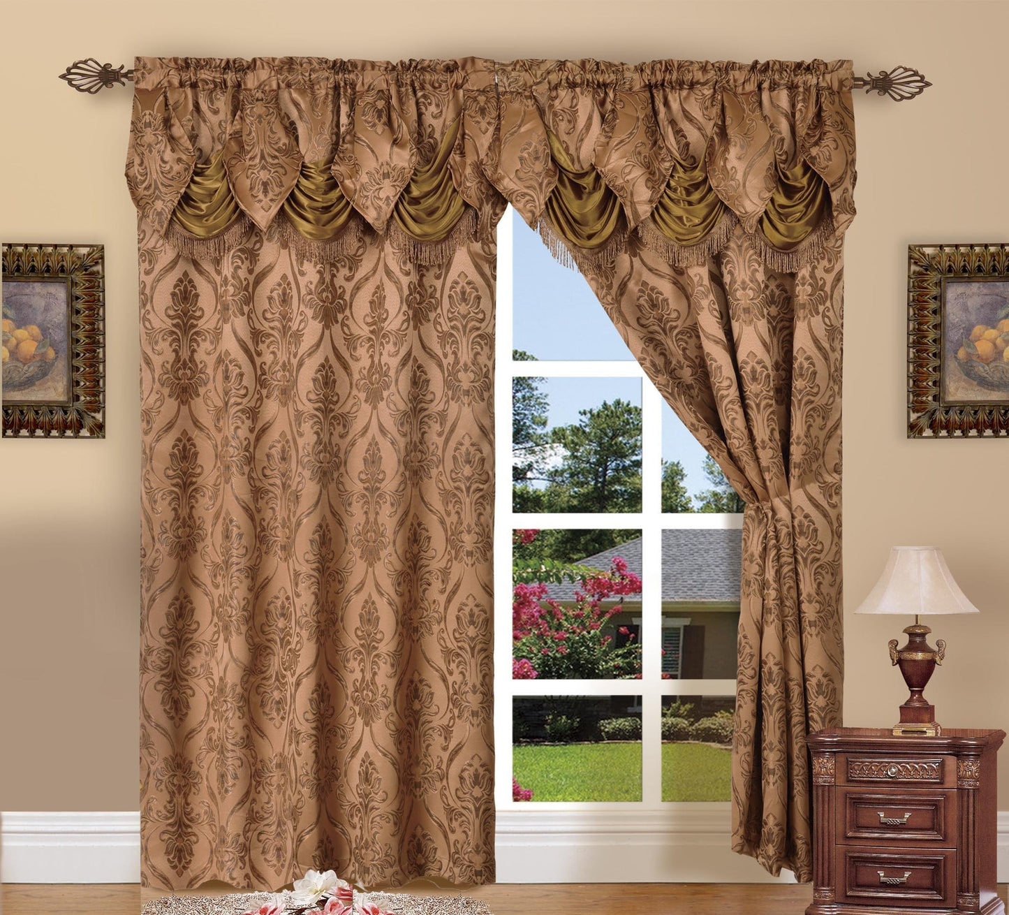 Luxury Bedding Outlet Penelope Jacquard Look Curtain Panels