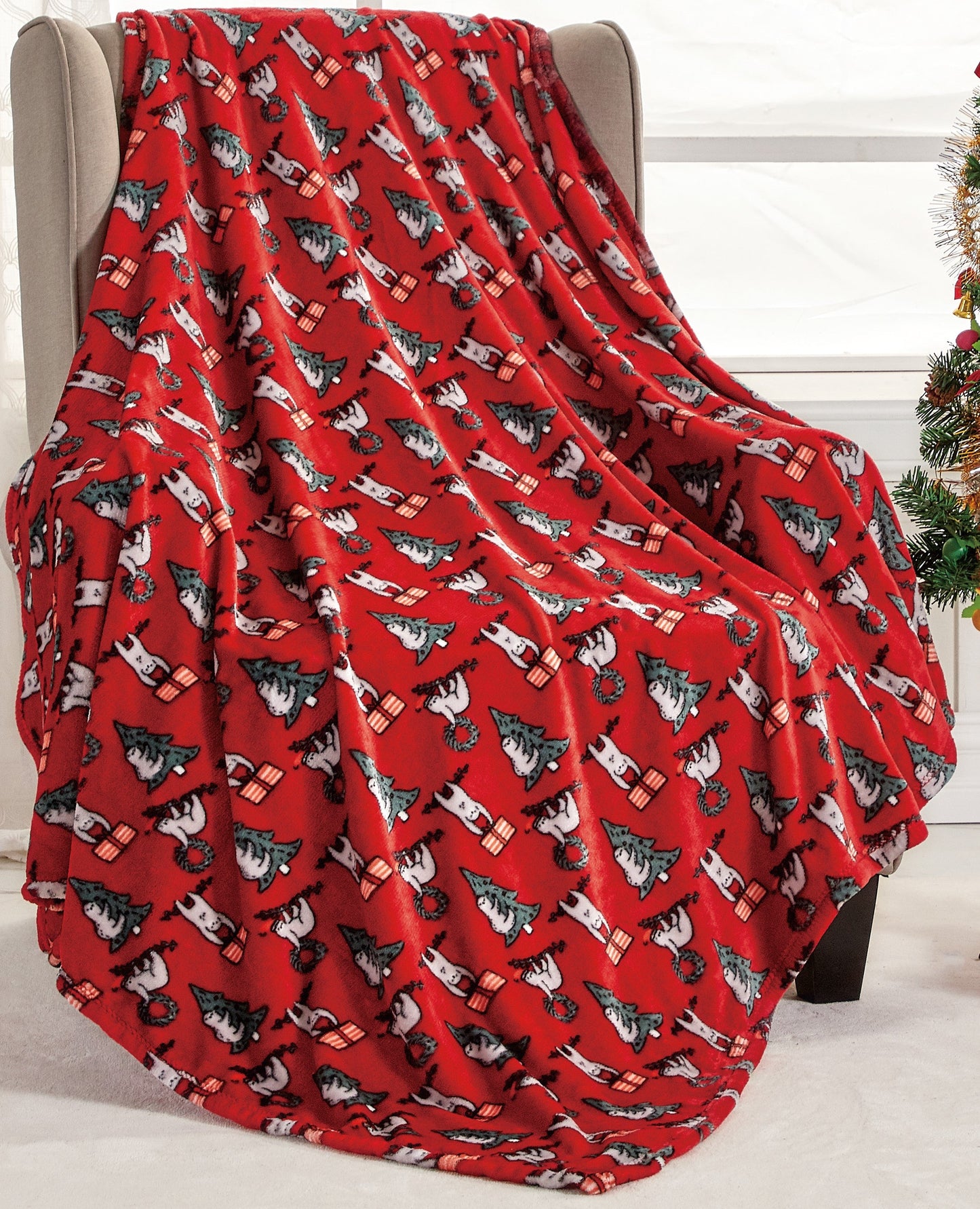 Luxury Bedding Outlet 50" x 60" Holiday Blanket Throw