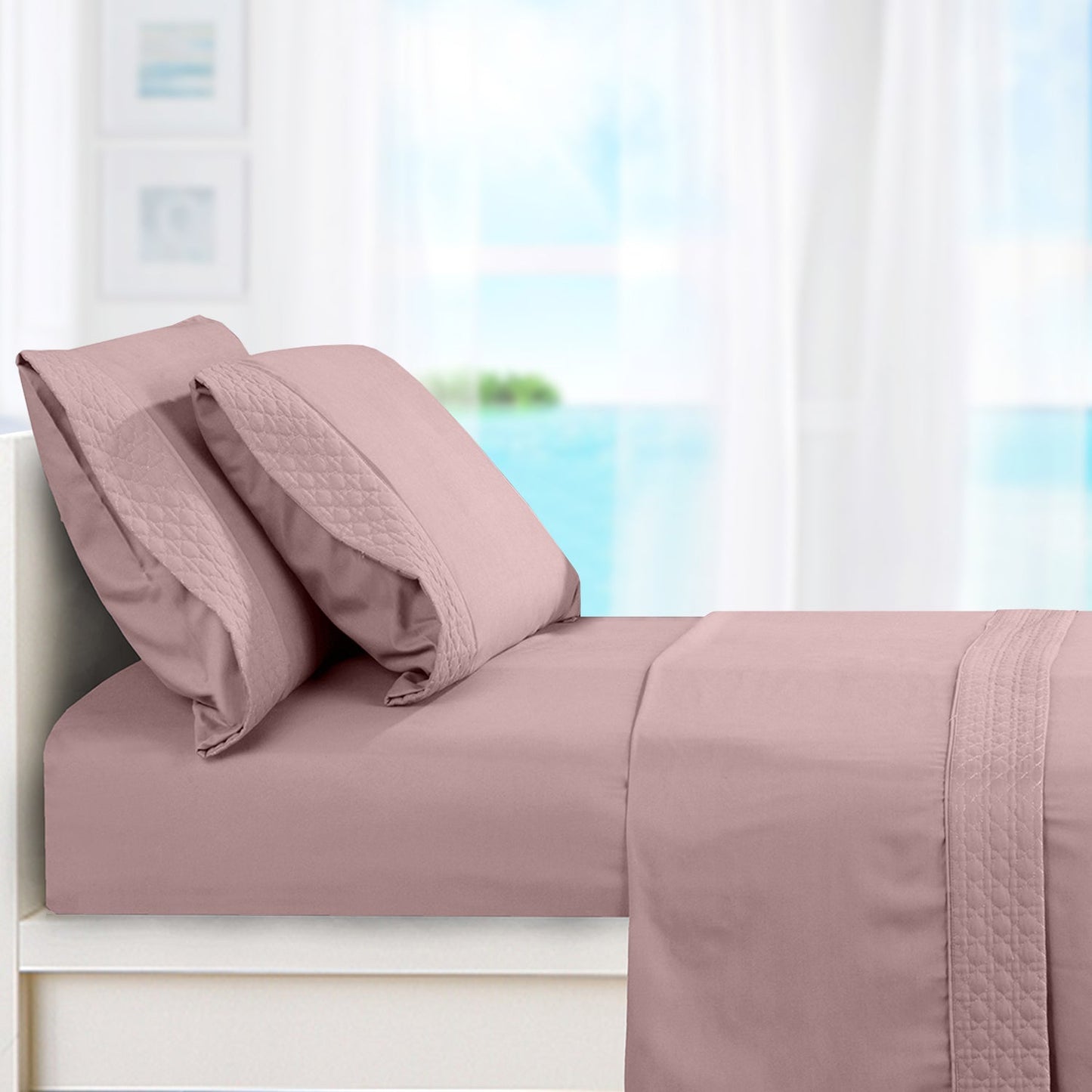 Luxury Bedding Outlet Quilted 4-Piece Bed Sheet Set