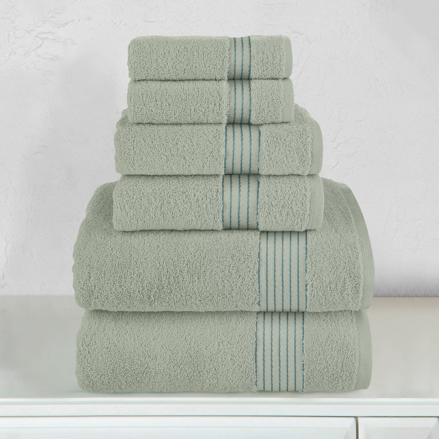 Luxury Bedding Outlet 680 GSM Premium 6-Piece Turkish Cotton Towel Set