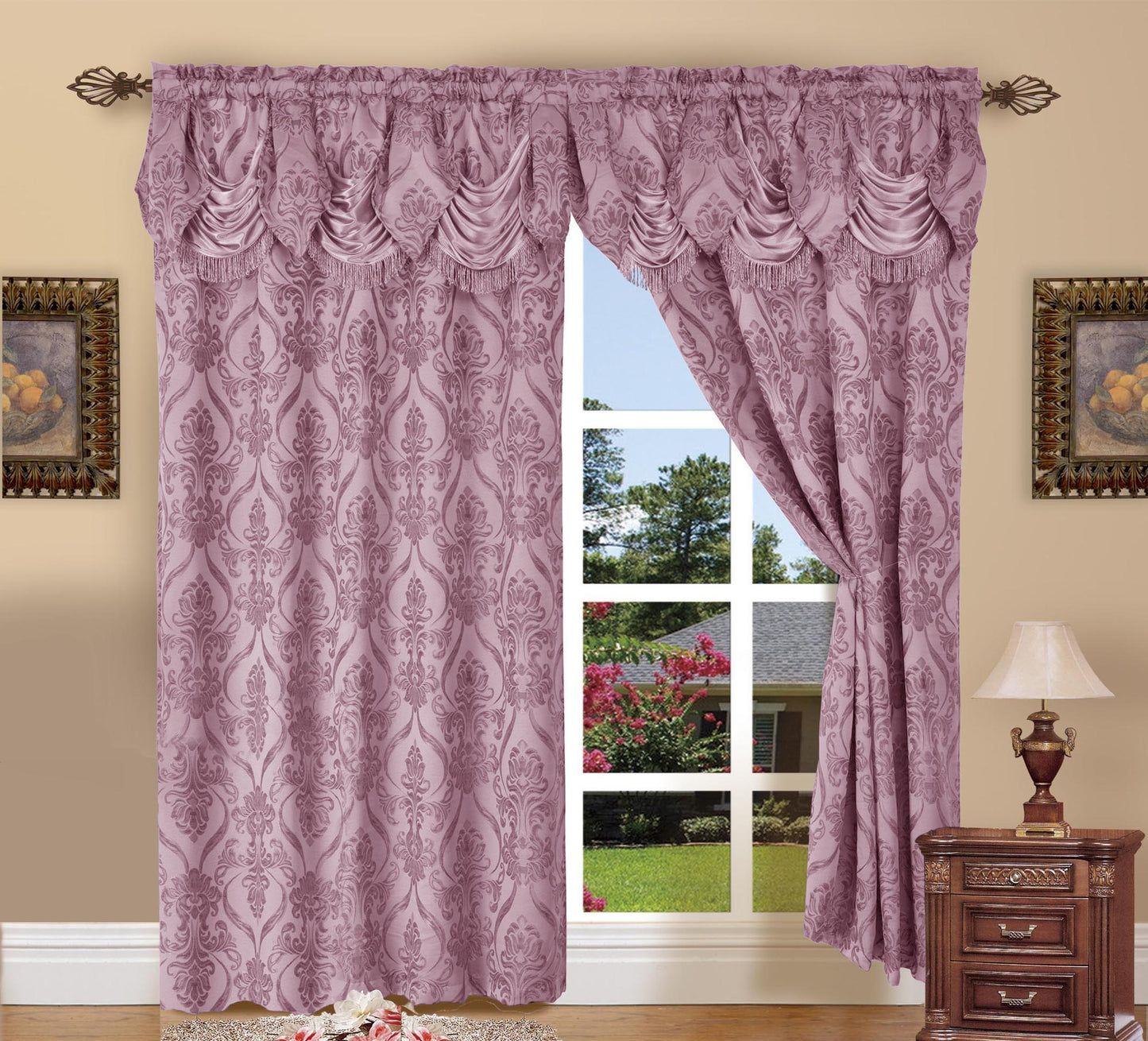 Luxury Bedding Outlet Penelope Jacquard Look Curtain Panels