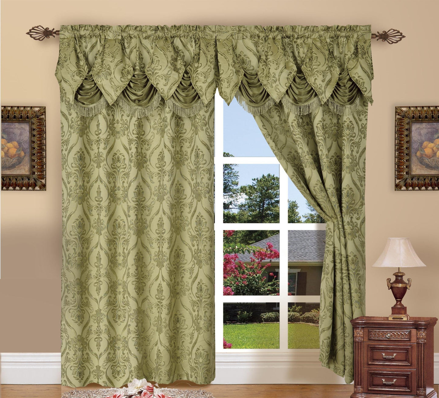 Luxury Bedding Outlet Penelope Jacquard Look Curtain Panels