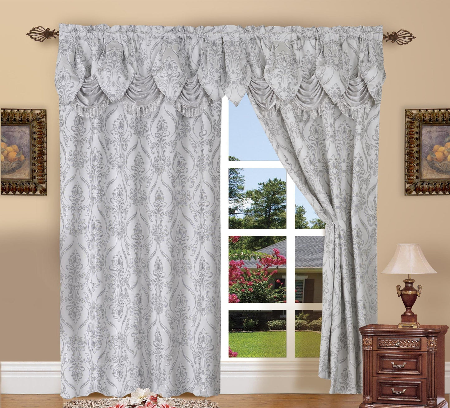 Luxury Bedding Outlet Penelope Jacquard Look Curtain Panels