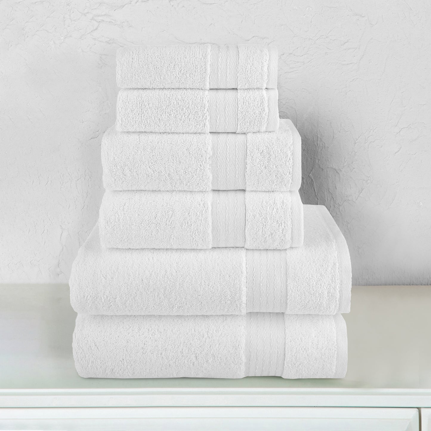 Luxury Bedding Outlet 680 GSM Premium 6-Piece Turkish Cotton Towel Set