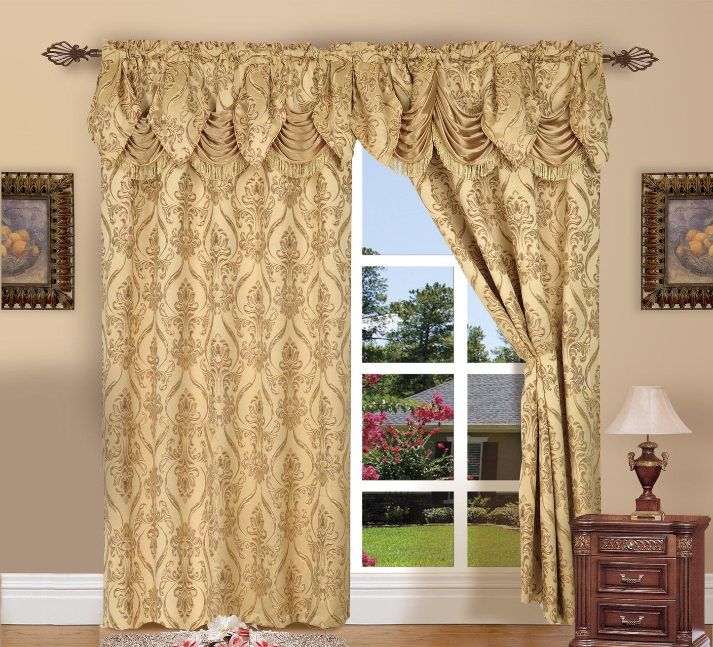 Luxury Bedding Outlet Penelope Jacquard Look Curtain Panels